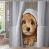 Modern Lovely Puppy Shower Curtain Bath Curtain Cute Dog Printed Bathroom Curtains For Home Decoration Curtain With Hooks