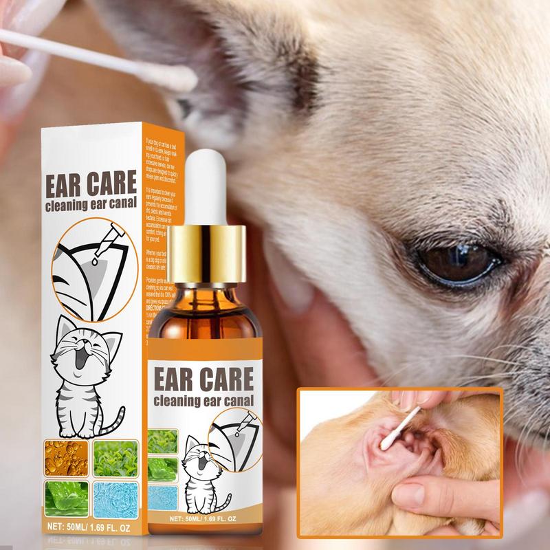 Dog Ear Cleaning Solution 50ml Soothing Ear Cleaner For Cat Wax And Odor Remover Pet Care Liquid Grooming Supplies With 10