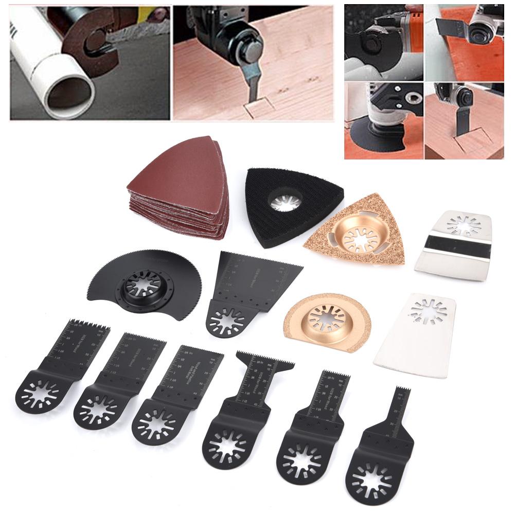 38pcs Standard Oscillating Multitools Saw Blades Power Tools Cutter Sandpapers