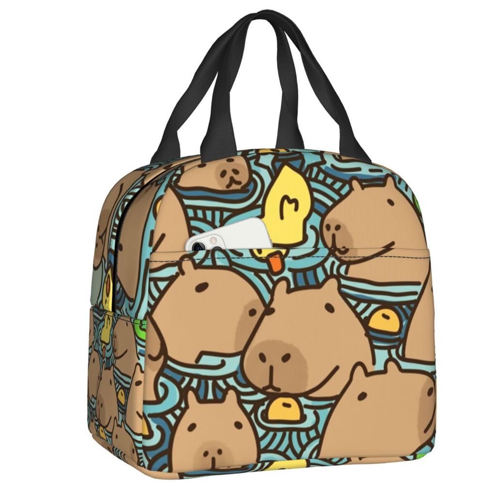 Fiambrera Portátil Personalizada de Capibara para Mujer, Termo Refrigerador Antifugas, Bolsa de Almuerzo Térmica Aislante para Escuela, Niños, Estudiantes