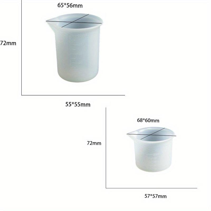4pcs/set 50ml 100ml Silicone Measuring Cup Transparent with Scale Food-Grade Separating Cups DIY Cake Epoxy Resin Jewelry Making Tools
