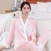 Liebesbrief-Print Damen-Pyjama Knopf V-Ausschnitt Design Herbstmode Nachtwäsche Sets Weiche Lässige Niedliche Homewear