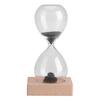 Magnetic Sand Timer Hourglass Toy Home Office Desktop Decoration Dispaly with Wooden Base