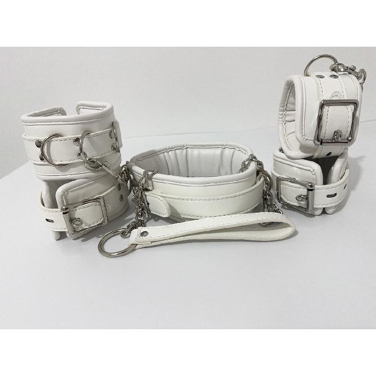 Adjustable Stainless Steel Spreader Bar Set Padded Leather Kit Adjustable Collar Handcuffs Ankle Cuffs Restraints BDSM Adult