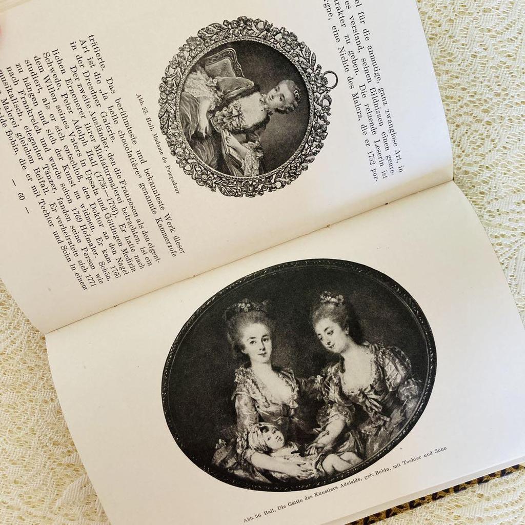 [USED] Foreign books, old books, beautiful German antique books, miniature, silhouette paintings