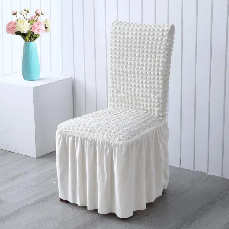 Puff Wedding Chair Cover Banquet Luxury Cover for Chairs Spandex Stretch Backrest Chair Case Protect Free Shipping