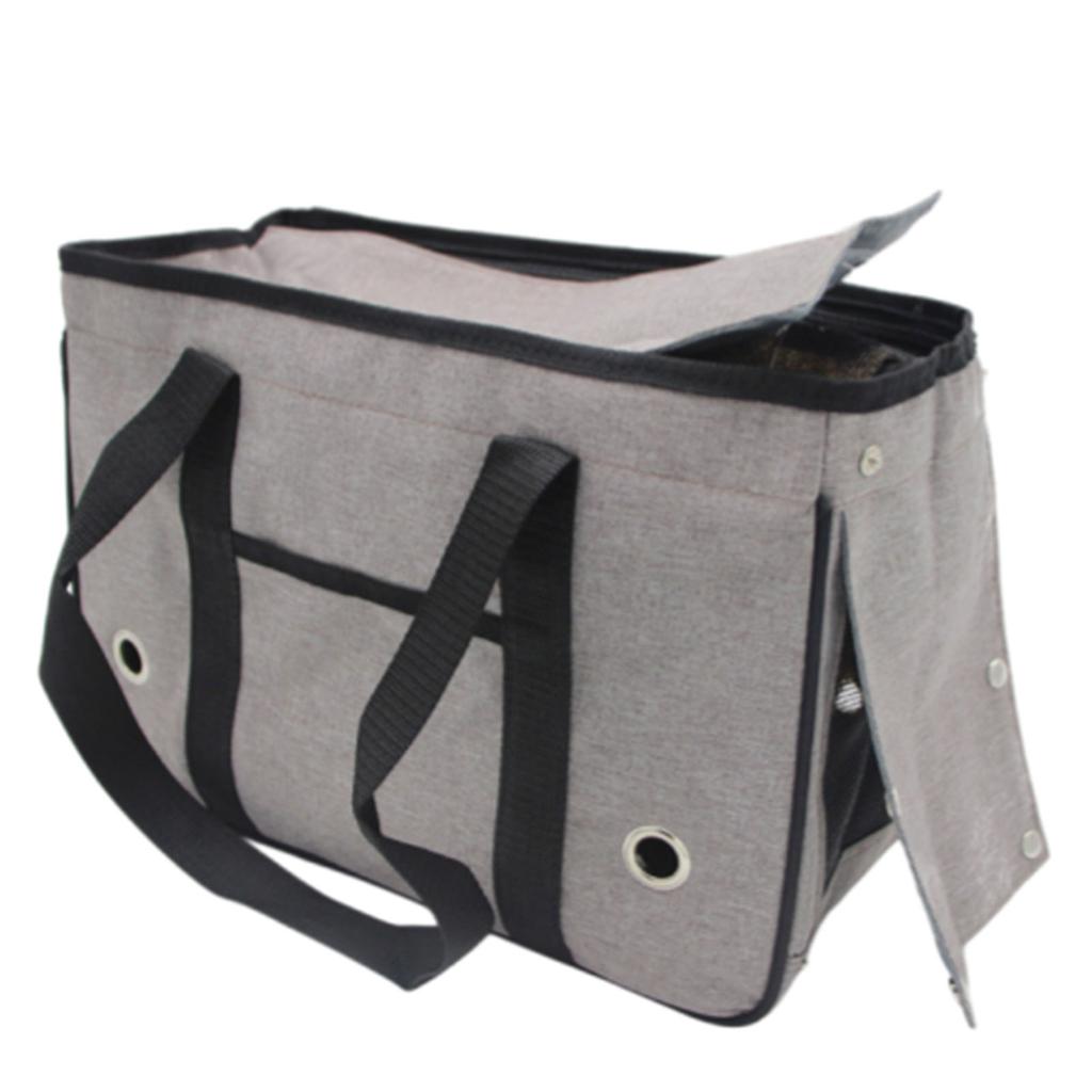 Pet Purse Carrier for Small Dogs Rabbit Cat Outdoor Soft Breathable Safe Portable Cat Bag Gray Double Roller M Within