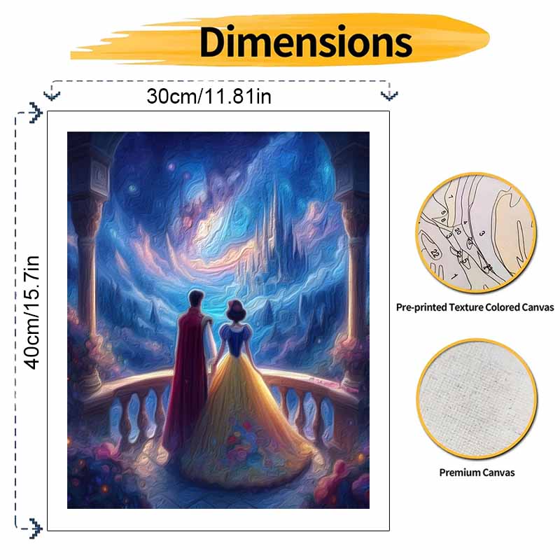 Disney oil painting painting kit Snow White fairytale castle landscape home bedroom wall decoration creative handmade gift