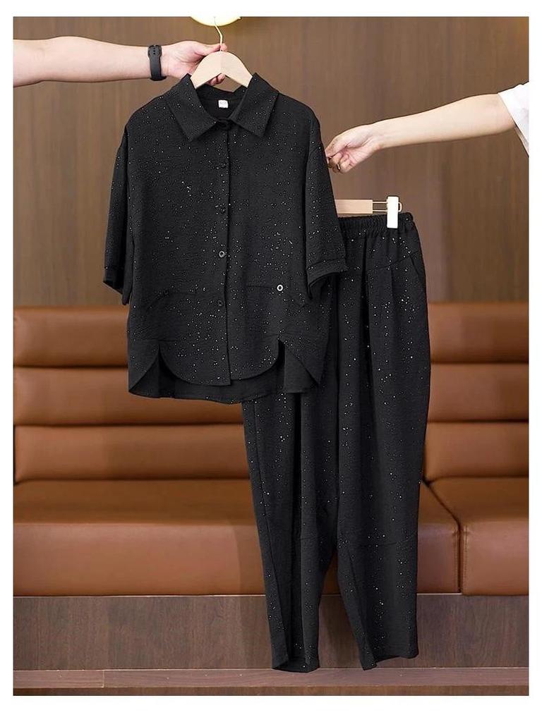 Stylish Age-Reducing Summer Suit Set for Women 2026: Chic Two-Piece Shirt & Pants for a Youthful Look
