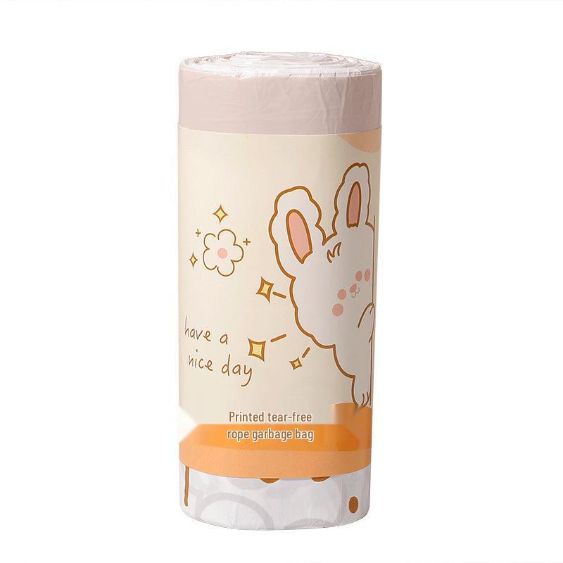 Oukees Tear-Free Cartoon Drawstring Garbage Bags - Thick, Durable, Handheld Disposable for Kitchen Use