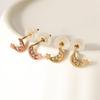 JEWNEL 14K rosegold Moon Star Cubic Piercing Earrings