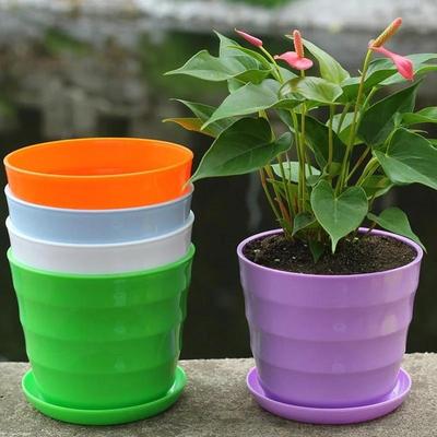 Plastic Flower Pot Succulent Plant Flower Pot for Home Office Desktop Decoration Colorful Garden Supplies Pot Color Set Randomly
