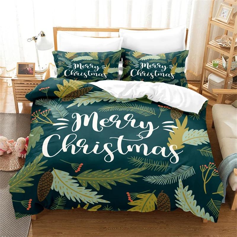 Weihnachtsbettwäsche-Set, Bettwäsche, Bettbezug, Kinderbettbezüge, Cartoon-Bettbezug, Kissenbezug, volle Größe, Dekor, Schlafzimmertextilien