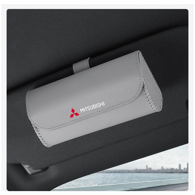Car mounted eyeglass case car storage sunglasses holder For Mitsubishi Outlander I200 Pajero Eclipse ASX Lancer Space Delica Ex