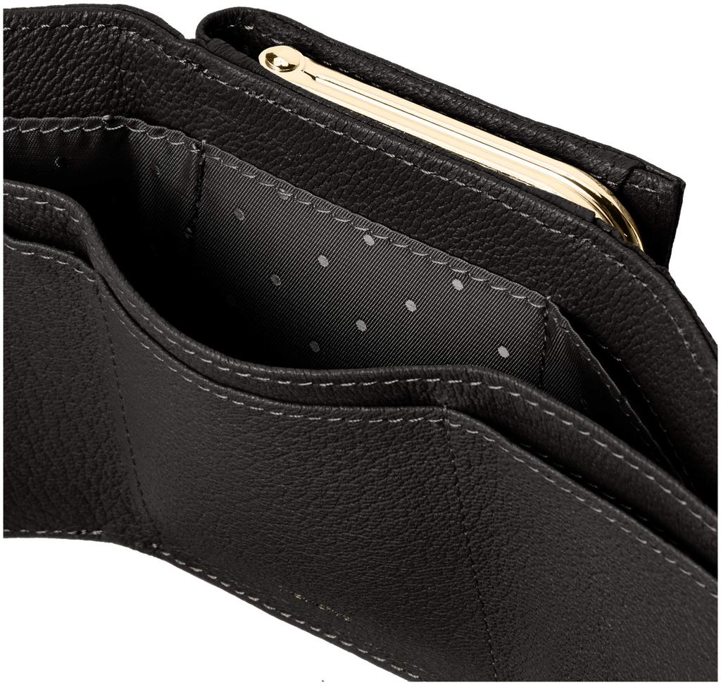 Perke Acrylic Ball Tri-Fold Mini Wallet for Women, 08-06-03168, Black