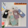 Heart Mirror Makeup Case for iPhone 12/13/14/15/16/17/XR/7P - Soft Protective Cover for Women