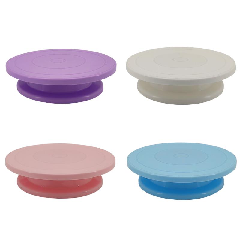 Kunststoff Kuchen Drehteller Dekoration Drehteller 360° Rutschfester Rand Küchen Backwerkzeug Dekorative Kuchenhalterung Zubehör