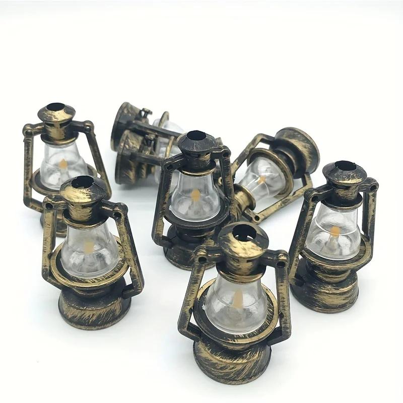 Scale Miniature Oil Lamp Dollhouse Accessories Mini Kerosene Lantern Doll House Decor Scene Ornaments Pretend Play