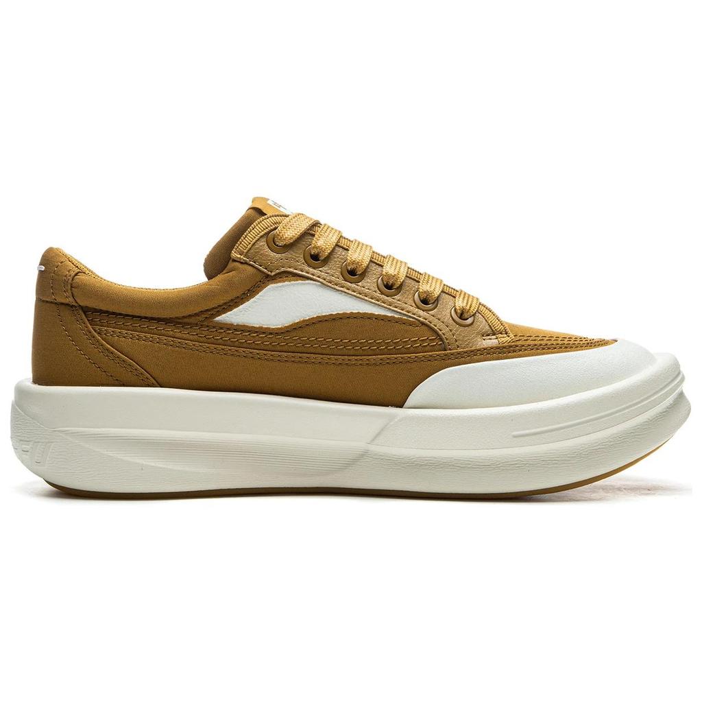 Li Ning Slip Resistant Abrasion Resistant Low top Casual Shoes Unisex Gold Brown AZGU045-8
