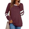 New Women's Patchwork Long Sleeve T-shirt, Casual Loose Crew Neck Top for Women, European American Style, Crossborder Apparel