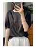 Satin Round Neck Half-Sleeve Loose T-Shirt for Women