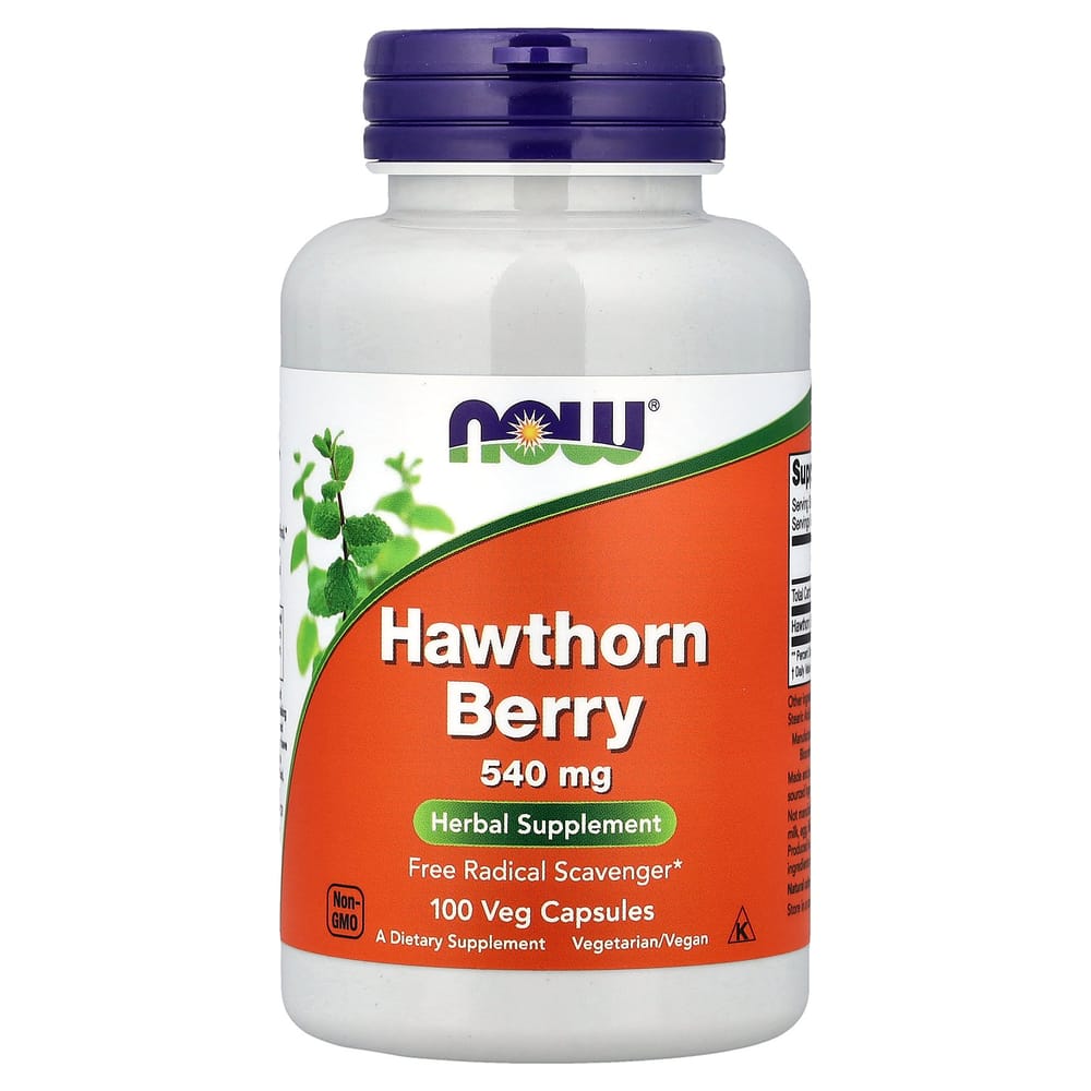 NOW Foods Hawthorn Berry 540mg Veggie Capsules, 100 Count