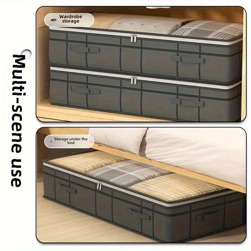 2pcs Extra Large Under-Bed Storage Boxes, Thick Dustproof Moisture-Resistant Organizer with Clear Lid, Space-Saving for Storage