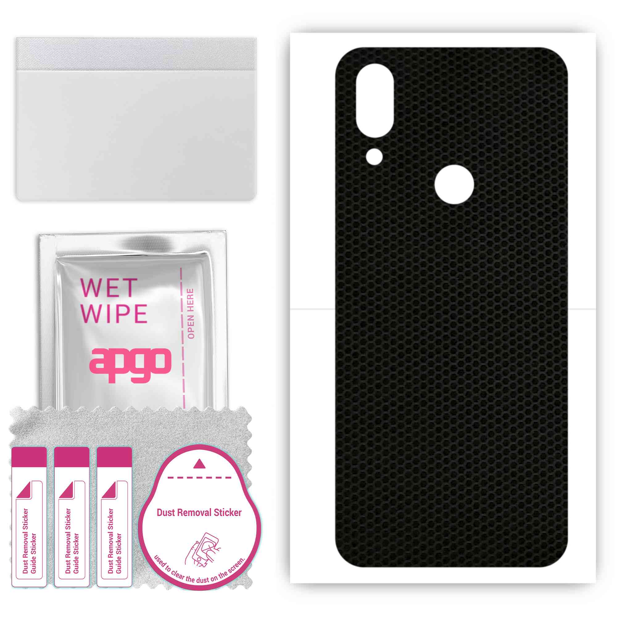 

apgo Protective Skin Sticker for the back compatible with Umidigi A3S, Wrap Film, Foil, Vinyl - Pattern Matrix