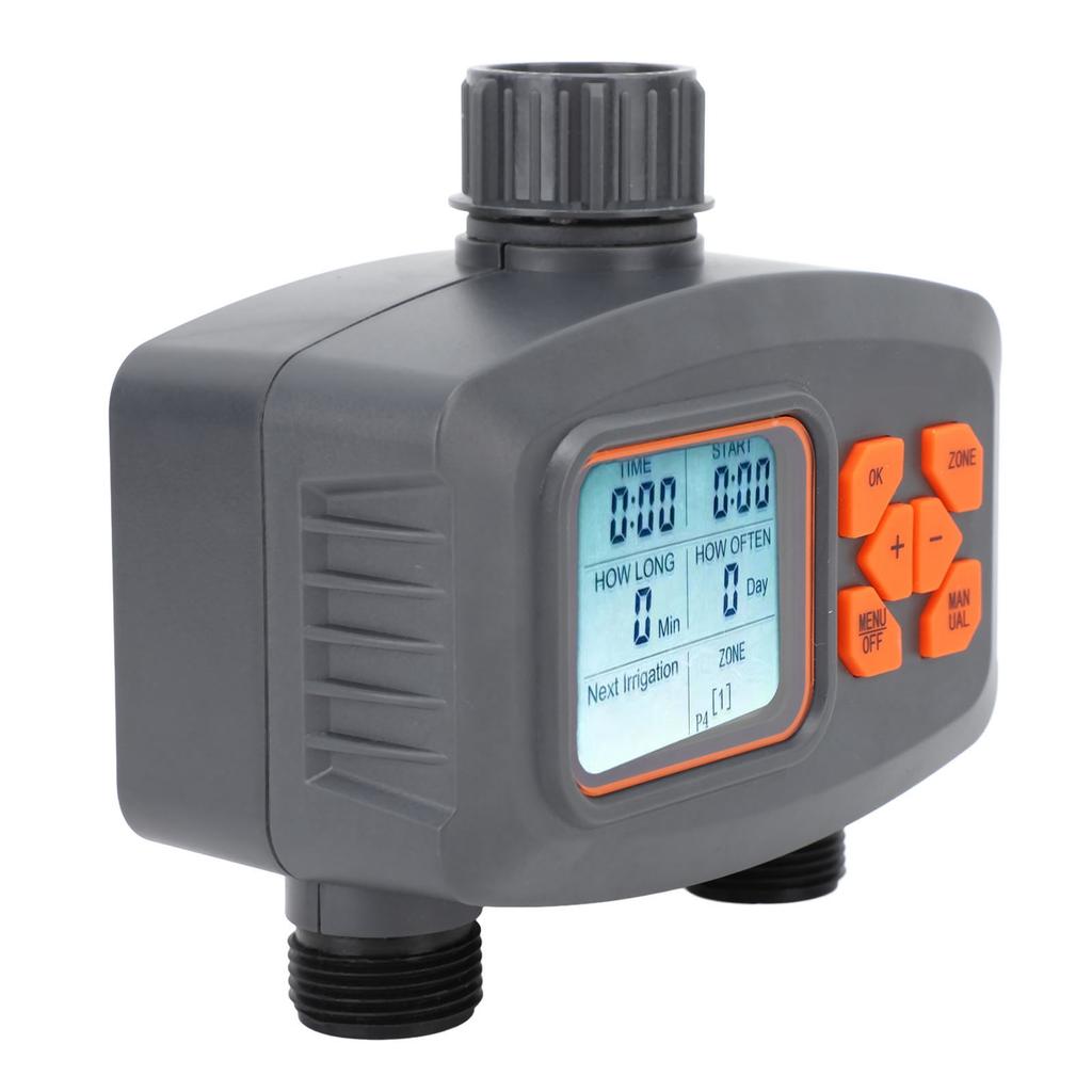 2-wyjściowy Timer Nawadniania Węża 2-strefowy Timer Zraszacza Automatyczny Kontroler Nawadniania z G3/4 Gwintem Zewnętrznym na G1/2 Gwint Wewnętrzny