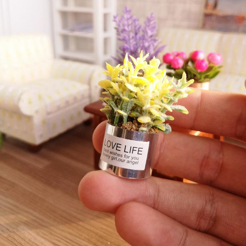 1:12 mini kvetov v kvetináčoch Domček pre bábiky Miniatúrne kvety Rozprávková záhradná ozdoba Domček pre bábiky Dekorácia Bonsai Hračka pre deti