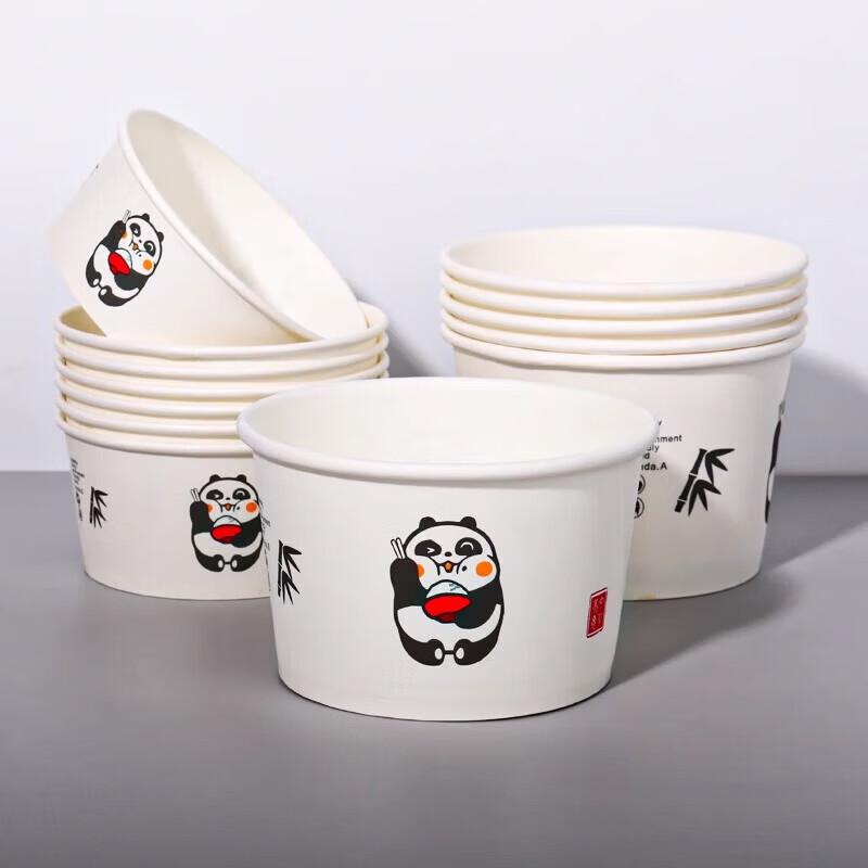 Leiwozi Disposable Panda Paper Bowls