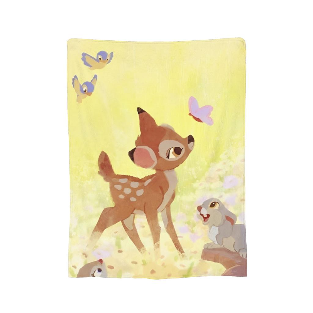 Schattige Bambi deken Cartoon Hert Flanellen Plaid Zomer Airconditioning Decoratie Zacht Warm Bedspreien,