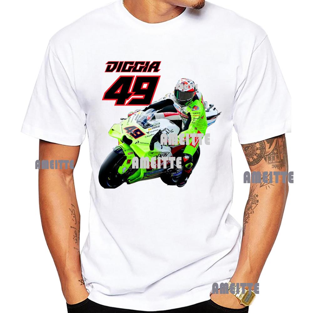 2025 Neues Fabio Di Giannantonio 49 GP Rennfahrer T-Shirt Sommer Unisex Kurzarm Cool Boy Lässige T-Shirts Unisex Motorrad Weiße Oberteile