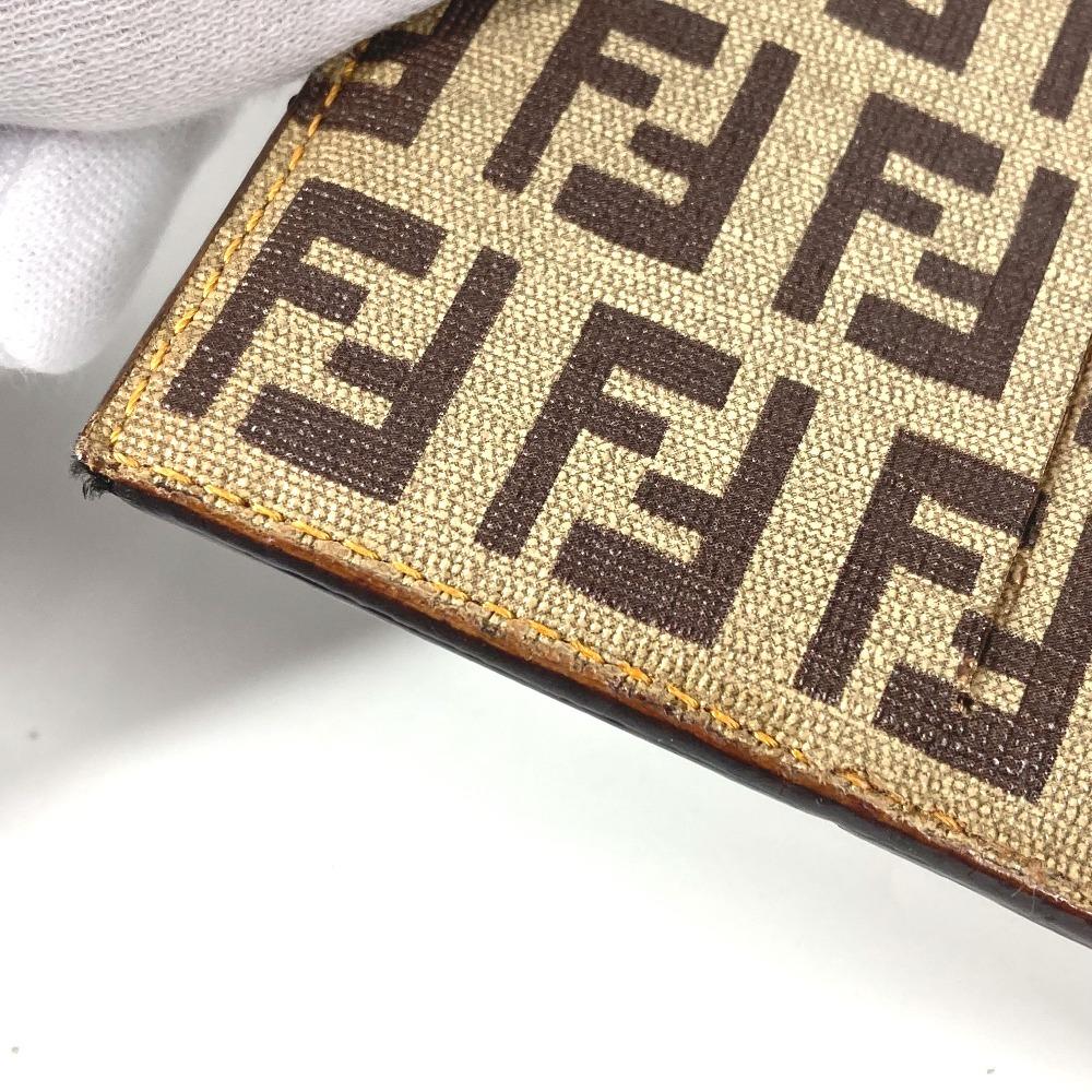FENDI Zucca logo Zucchino Compact wallet Folded wallet Leather/PVC Brown/Beige
