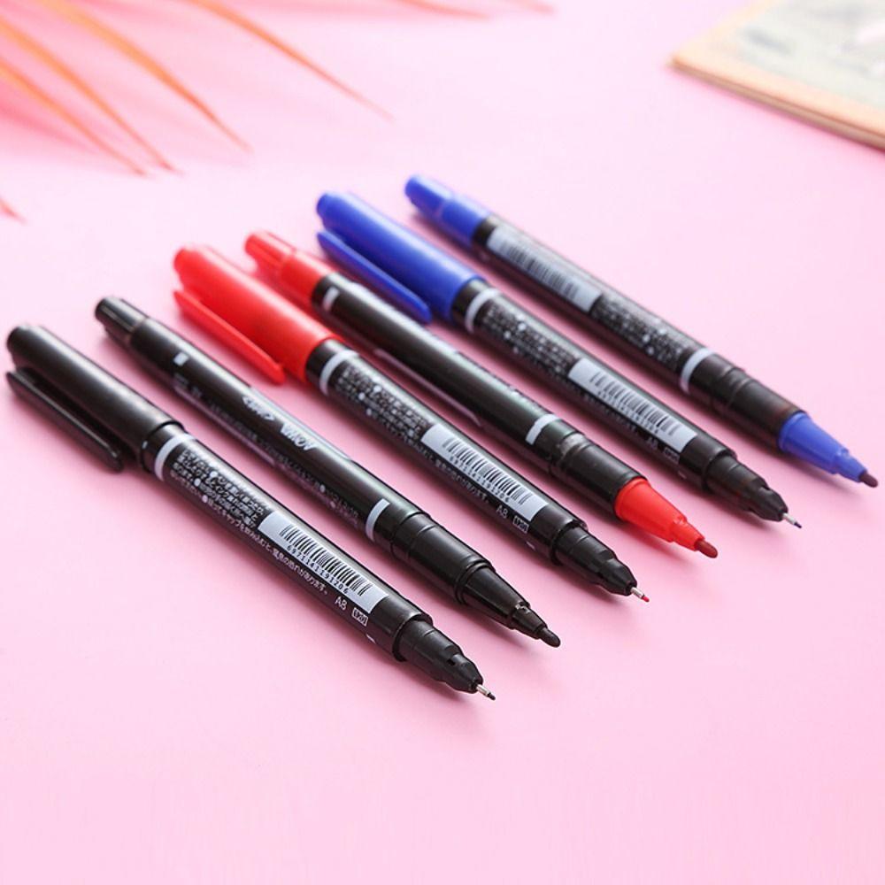 10 Stück/Karton Plastik Doppelend-Marker Schnelltrocknender Schreibstift Neuer Markerstift