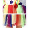 Kids Rainbow Clown Cosplay Dress, Halloween Stage Show Dance Puffy Tutu Outfit