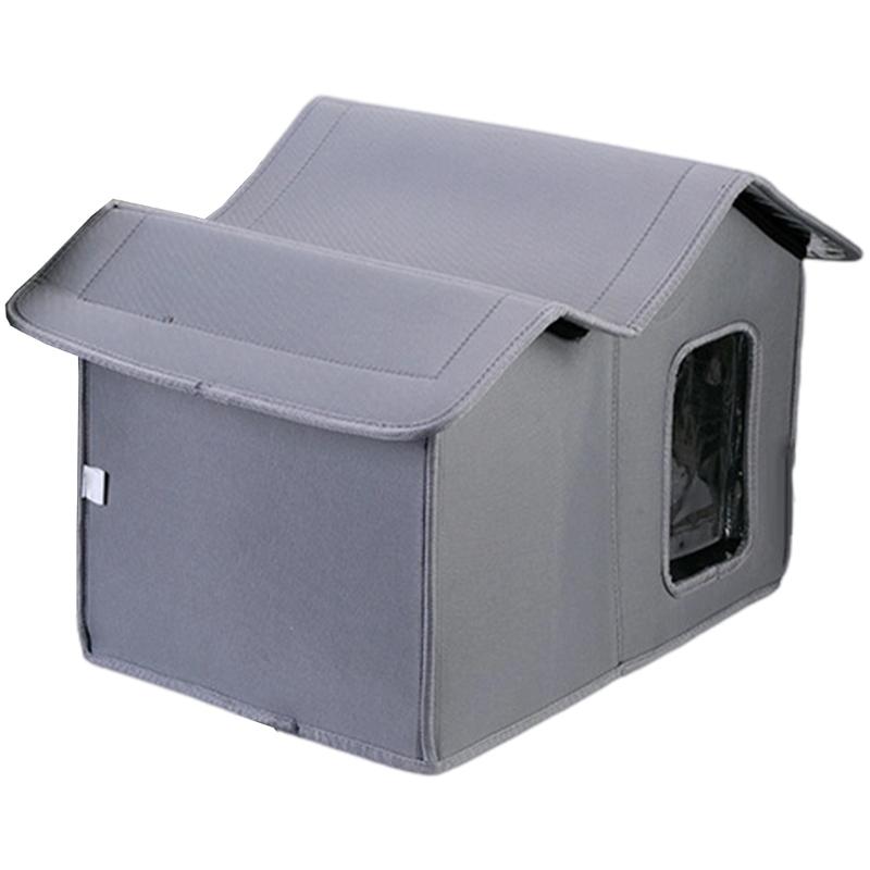 Outdoor Cats House Waterproofed Oxfords Fabric Portable Pet Shelter For Winter Garden Balconies