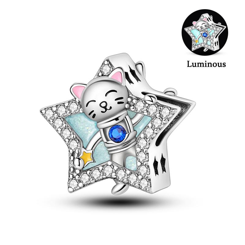 Copper Sun Moon Stars Sparkling Stars Claw Cat Shell Charms Beads Fit Pan Original Bracelets Diy Fine Jewelry Gift