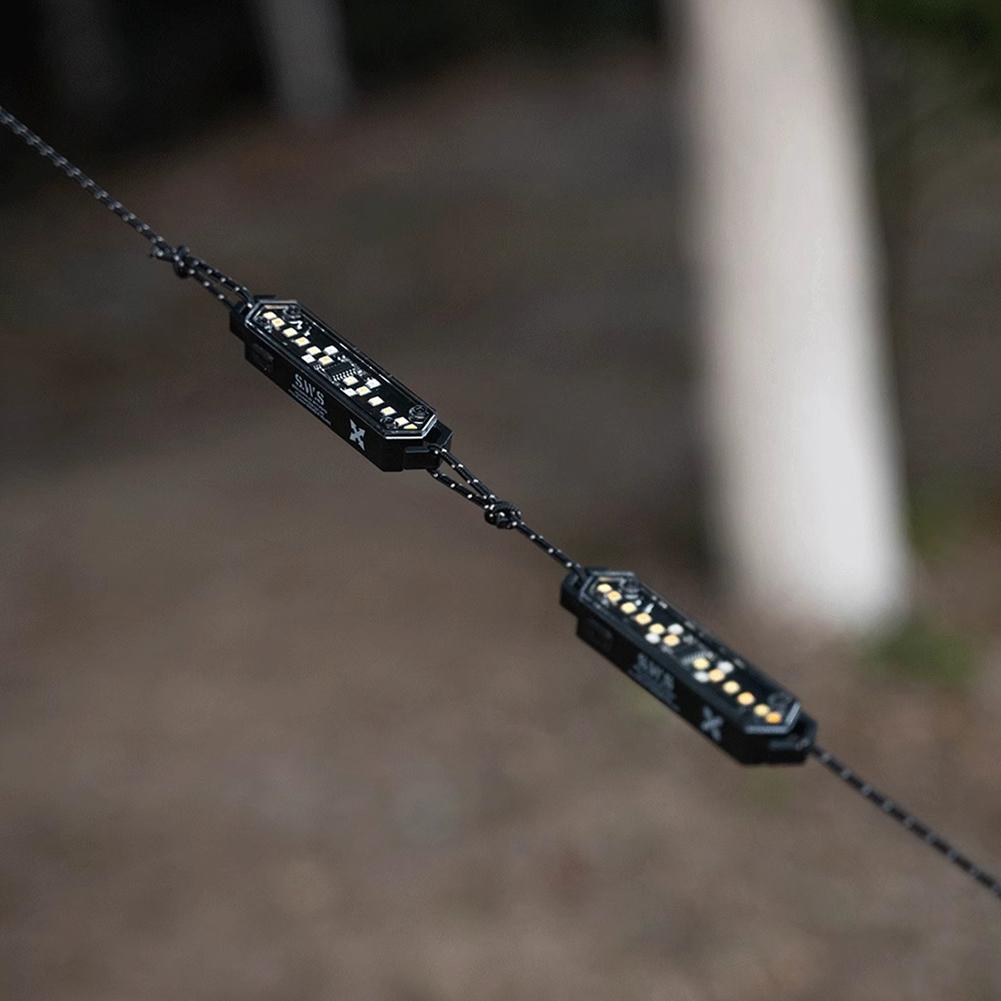 Rechargeable Tent String Light USB C Charging Stepless Dimming Wind Rope Decoration Light for Outdoor Camping and Picnic