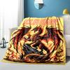 1PC Custom Name "Fiery Dragon Artwork" flannel blanket versatile,all-season throw suitable for the living room,bedroom,camping,travel,and gift