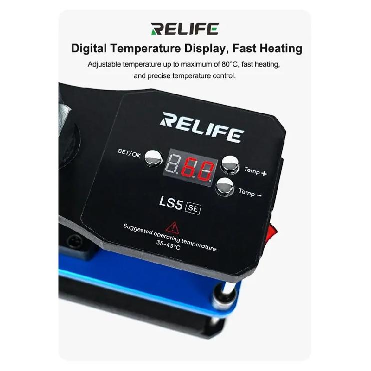 RELIFE LS5 SE Bidirectional Hot Pressure Platform for Mobile Phone Back Cover Bracket Repair Heating Pressure Tool