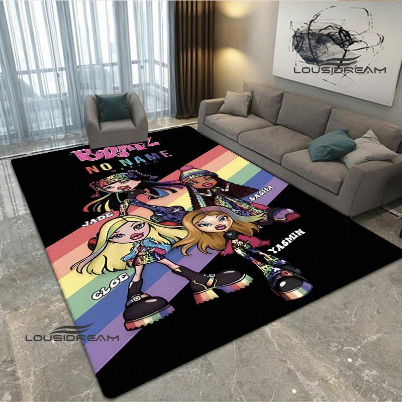 Bratz kawaii printed carpet Non-slip carpet outdoor carpets area rug Home bedroom decor rug for bedroom birthday gift