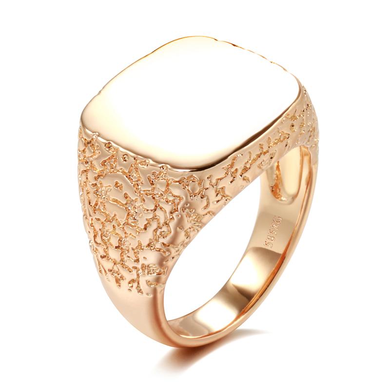 

Fashion Glossy Rings For Men Women Rose Gold Simple Square Punk Rings Ethnic Wedding Jewelry New 11