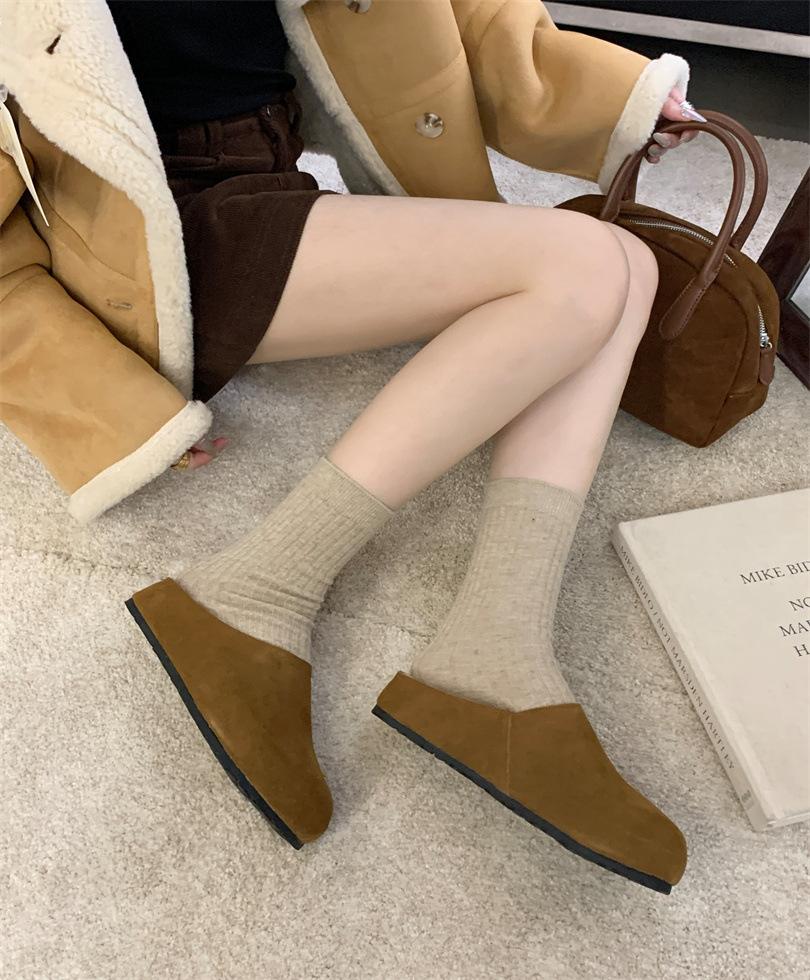 

Internet celebrity Mao Mao slippers women s autumn and winter wear 2025 new black high-end lamb wool heightened 39 светло-коричневого