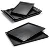 Black Melamine Japanese Sushi Tray - Long Shallow Plate for BBQ & Food Arrangement