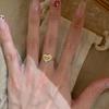 Open Ring Vintage Gold Heart Cut Yellow Zirconia Ring for Women Full Diamond Sparkling Love Jewelry