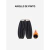 French Arielle De Pinto Boys' and Girls' Winter Pants, Korean Style, Fleece-Lined, Thickened Long Pants