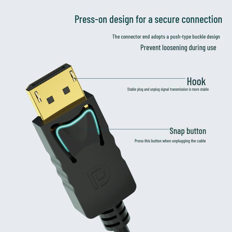8K/4K DP To HDMI Adapter Cable for High-Definition Computer Monitor Connection