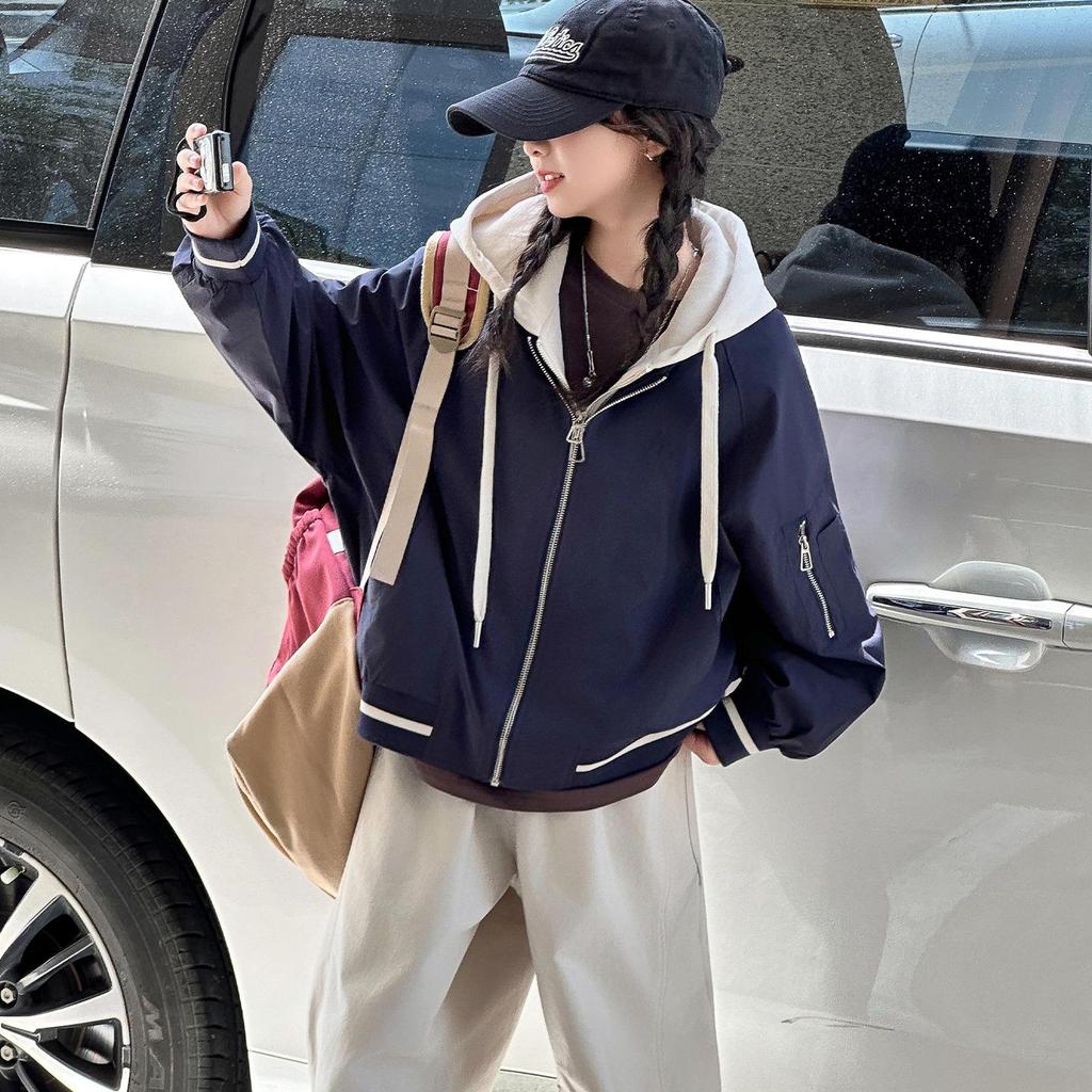 2025 Spring/Autumn Girls' Two-Piece Style Baseball Jacket - Fashionable Casual Top for Big Girls