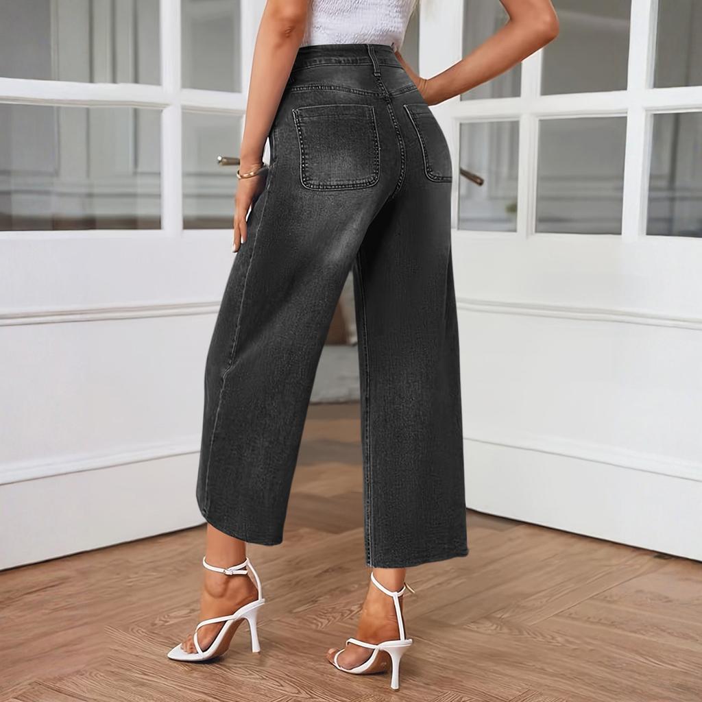 Women's Denim Classic Versatile High Waist Fashionable Trousers